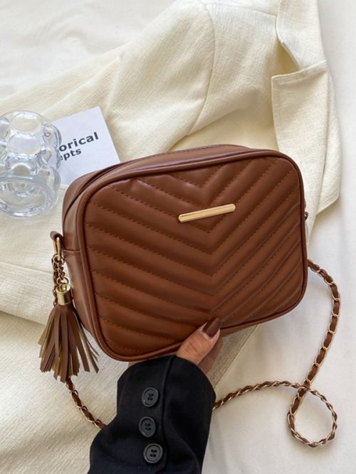 Bolsa cuadrada mini de cheurón