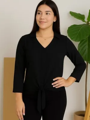 Blusa nudo delantero Negra