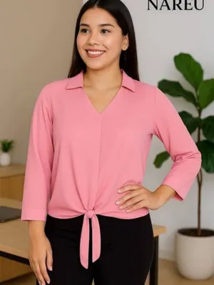 Blusa nudo delantero Rosa