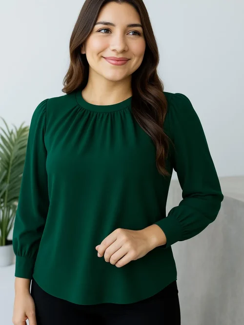 Blusa cuello fruncido