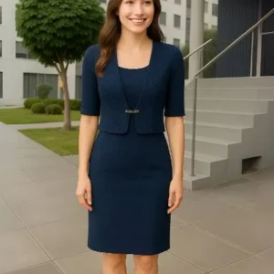 Conjunto de vestido + chaleco azul