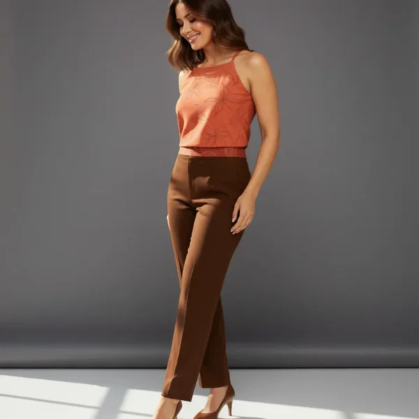 Top estampado terracota