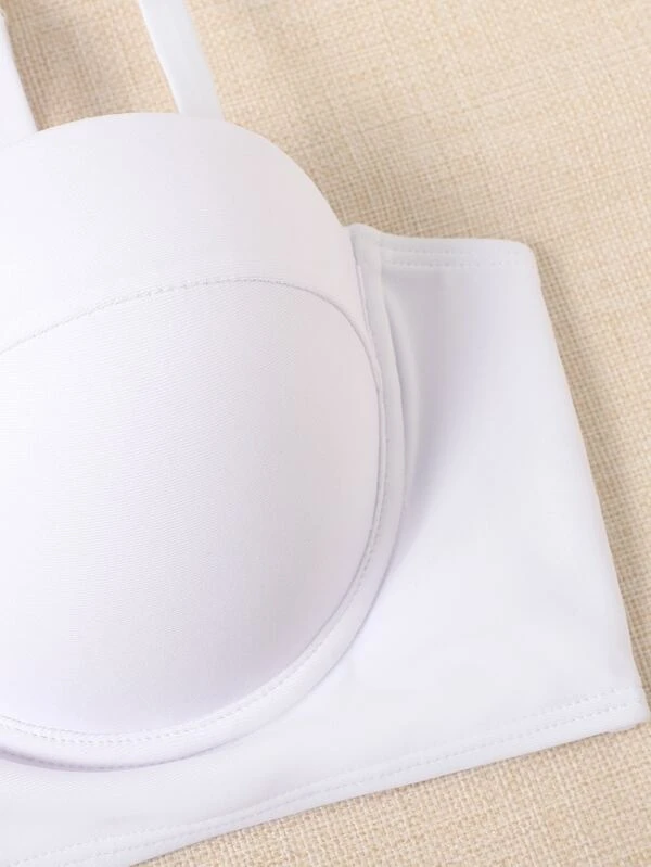 Conjunto de bikini con estampado tropical, sujetador push up, braguita de bikini hipster y traje de baño de 3 piezas tipo kimono