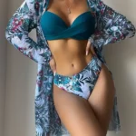 SKU0000100.webp Traje de baño 3 piezas con estampado de planta