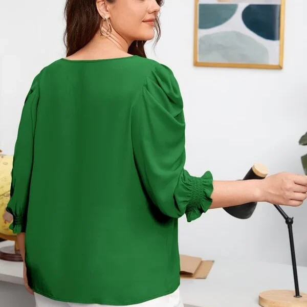 Blusa de manga con volante