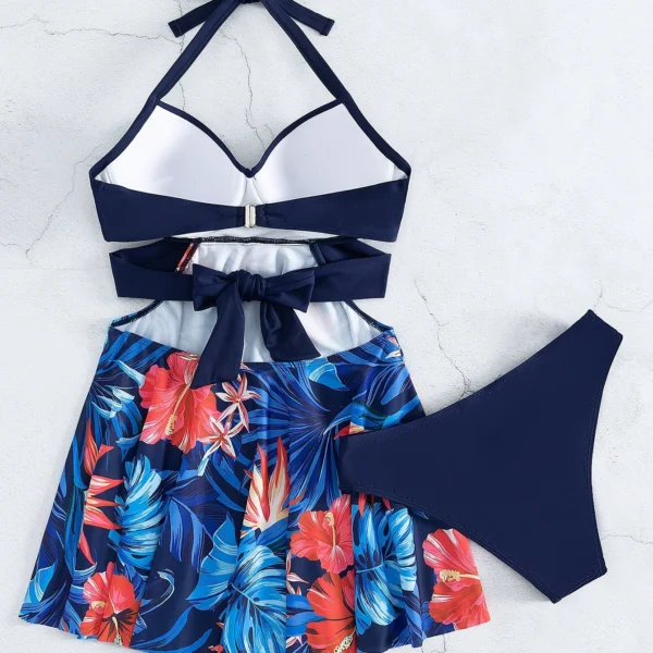 Conjunto tankini estampado tropical
