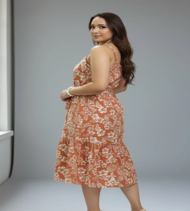 Vestido Serenidad café terracota