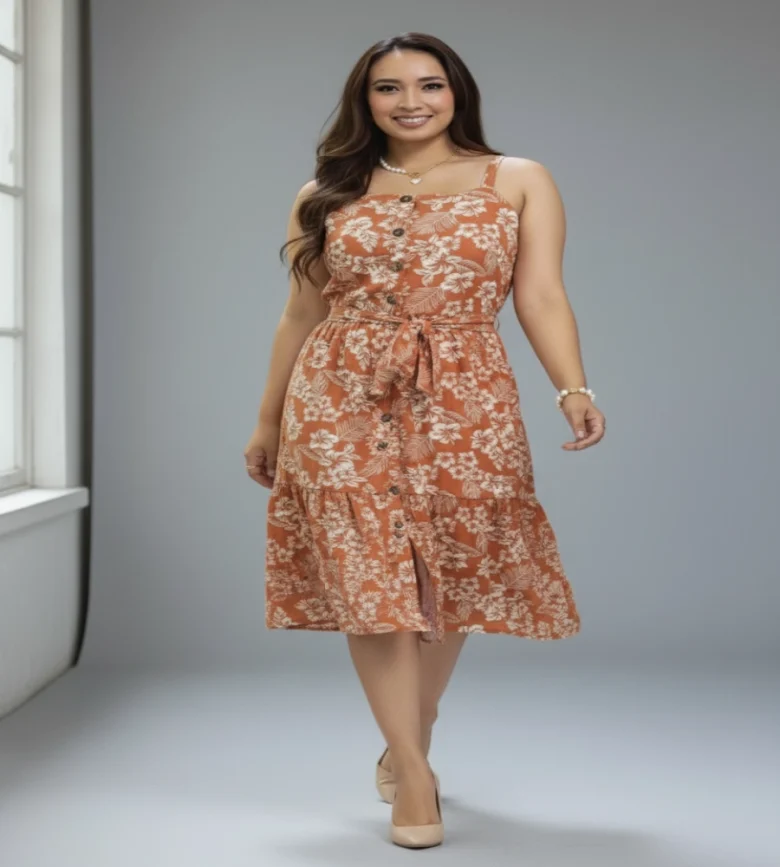 Vestido Serenidad café terracota