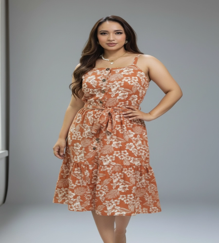 Vestido Serenidad café terracota