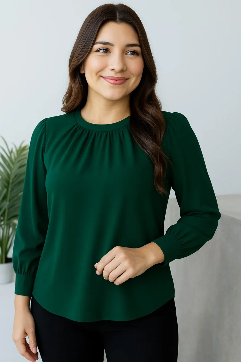 Blusa cuello fruncido