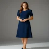 vestido con cinturon azul