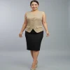 Blusa Elegante Vertice Beige Oscuro c Blusa Elegante Vertice Beige Oscuro