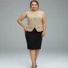 Blusa Elegante Vertice Beige Oscuro f Blusa Elegante Vertice Beige Oscuro