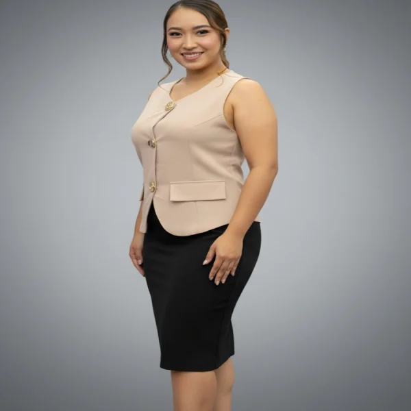 Blusa Elegante Vertice Beige