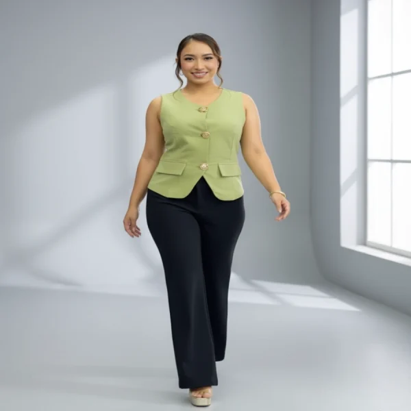 Blusa Elegante Vertice verde