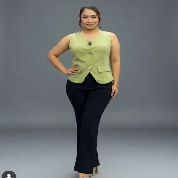 Blusa Elegante Vertice verde