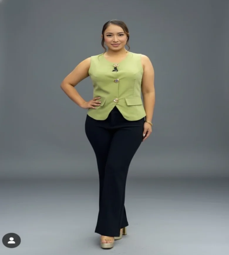 Blusa Elegante Vertice verde